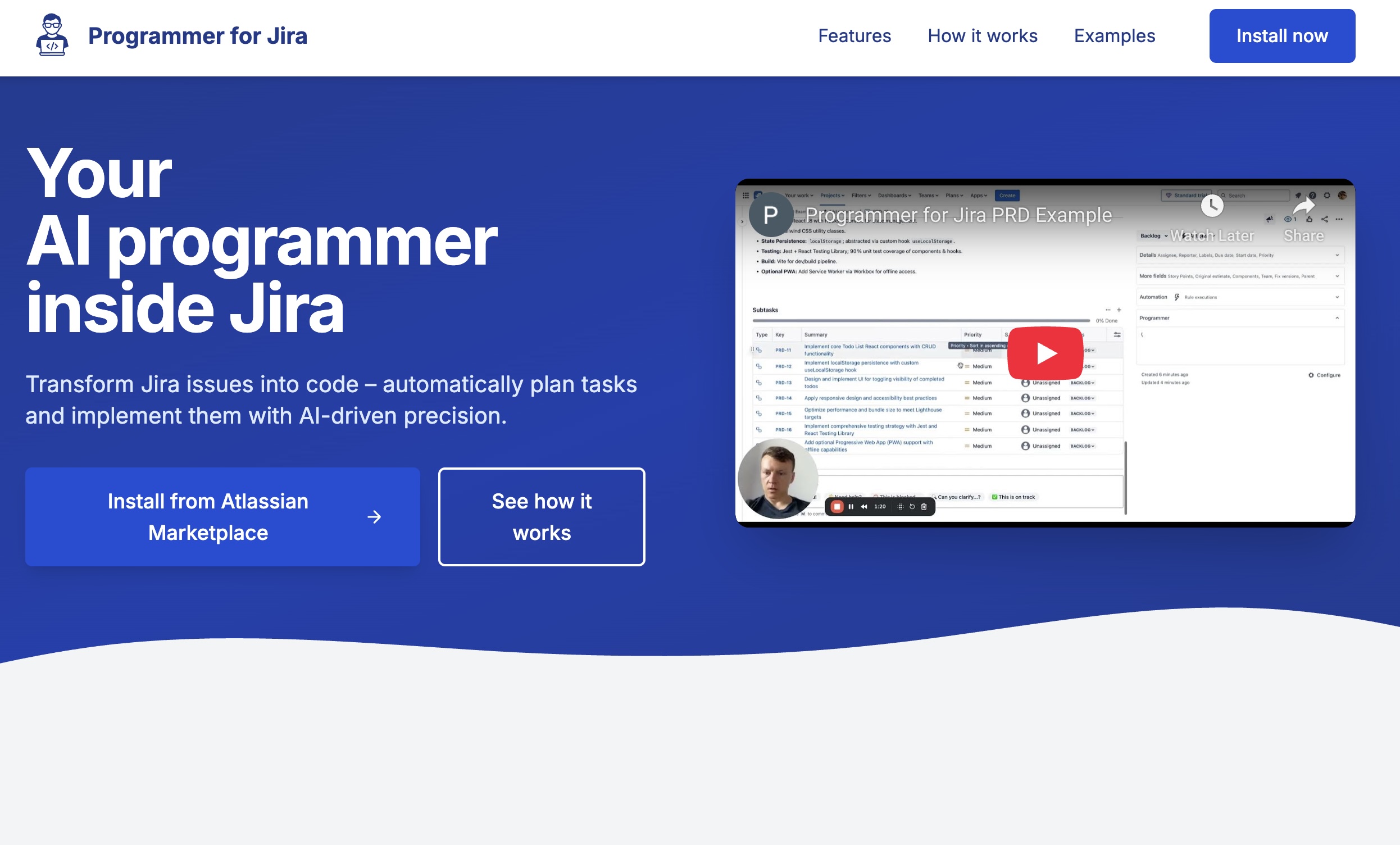 Programmer for jira - Transform Jira issues into code – automatically plan tasks and implement them with AI-driven precision.